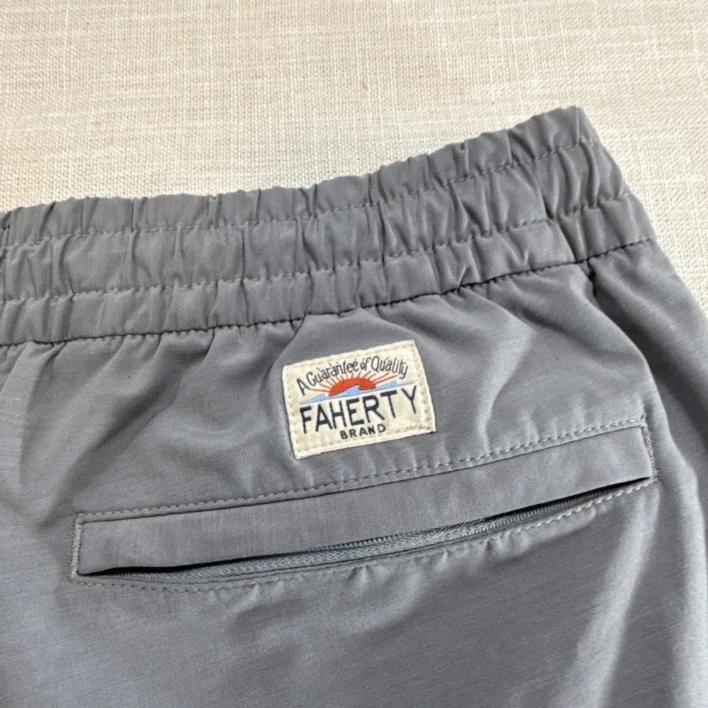 Faherty All Day Shorts Mens L Gray Swim Trunks Lined Hybrid Performance Outdoor